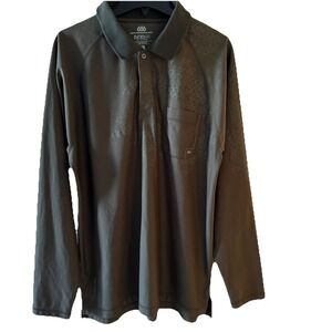 686 Performance-Dry Pullover Shirt Men's Large Green Long SL Snap Layer Ski Hunt